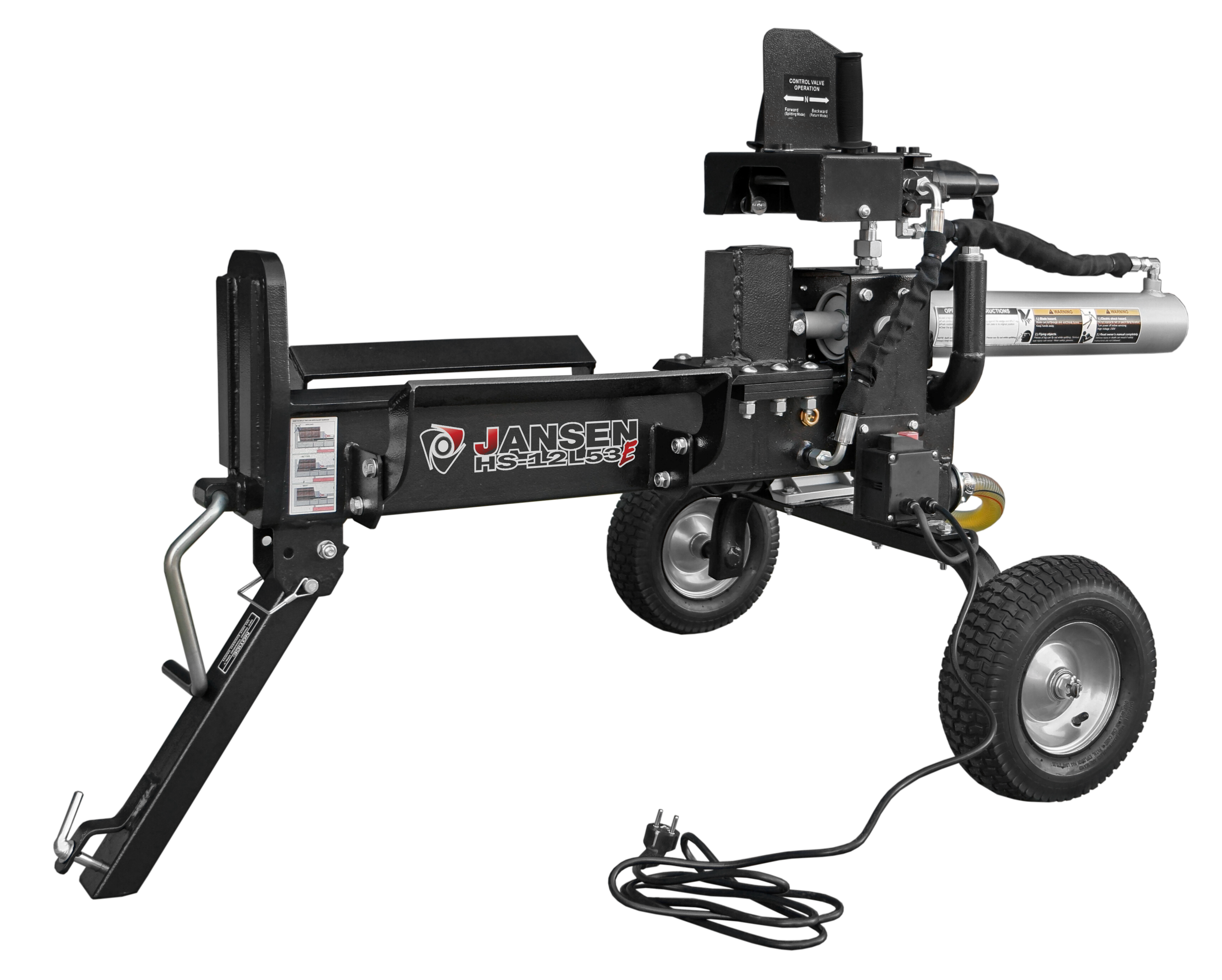 Holzspalter Jansen HS-12L53E, 12 t, 53cm, liegend, Elektromotor 230V