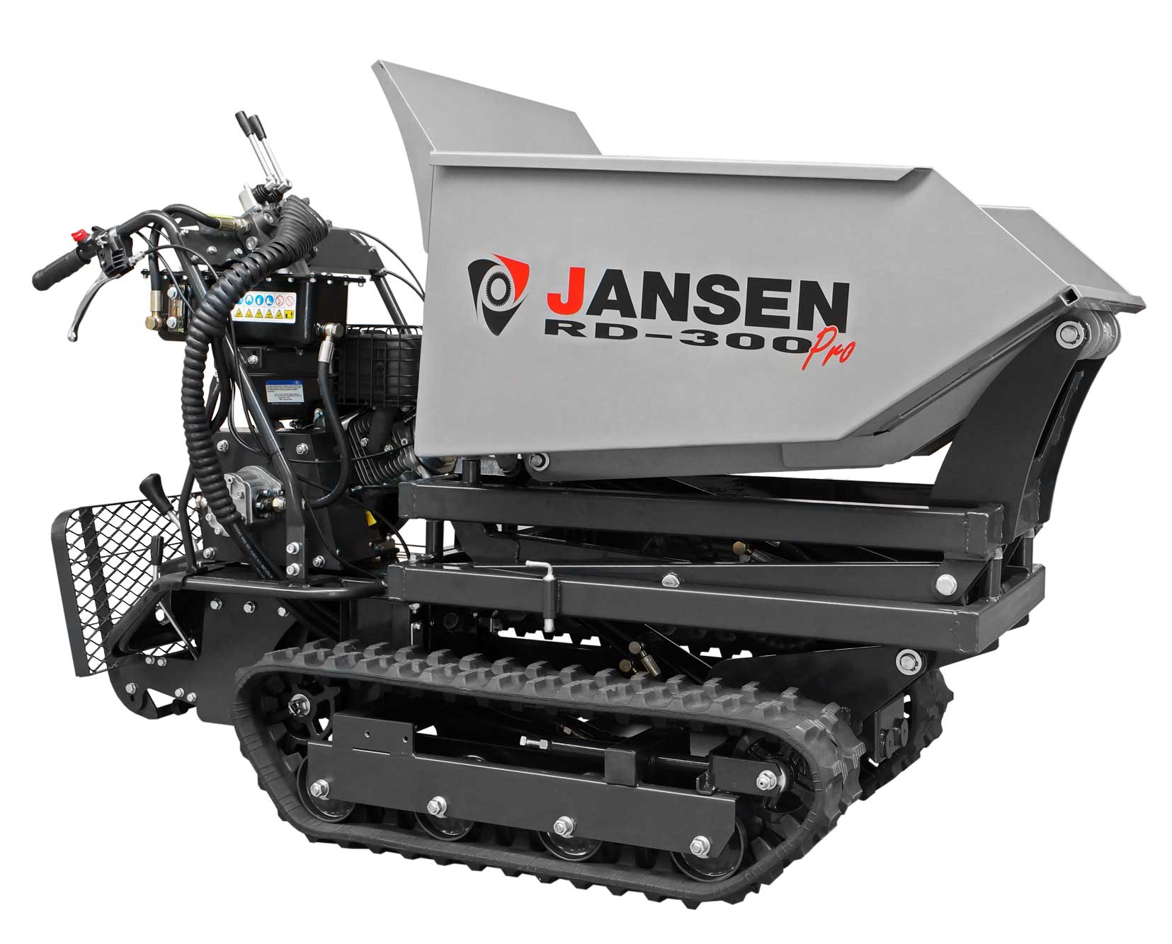 Raupendumper Jansen RD-300pro, hydraulische Mulde mit Hochkippsystem
