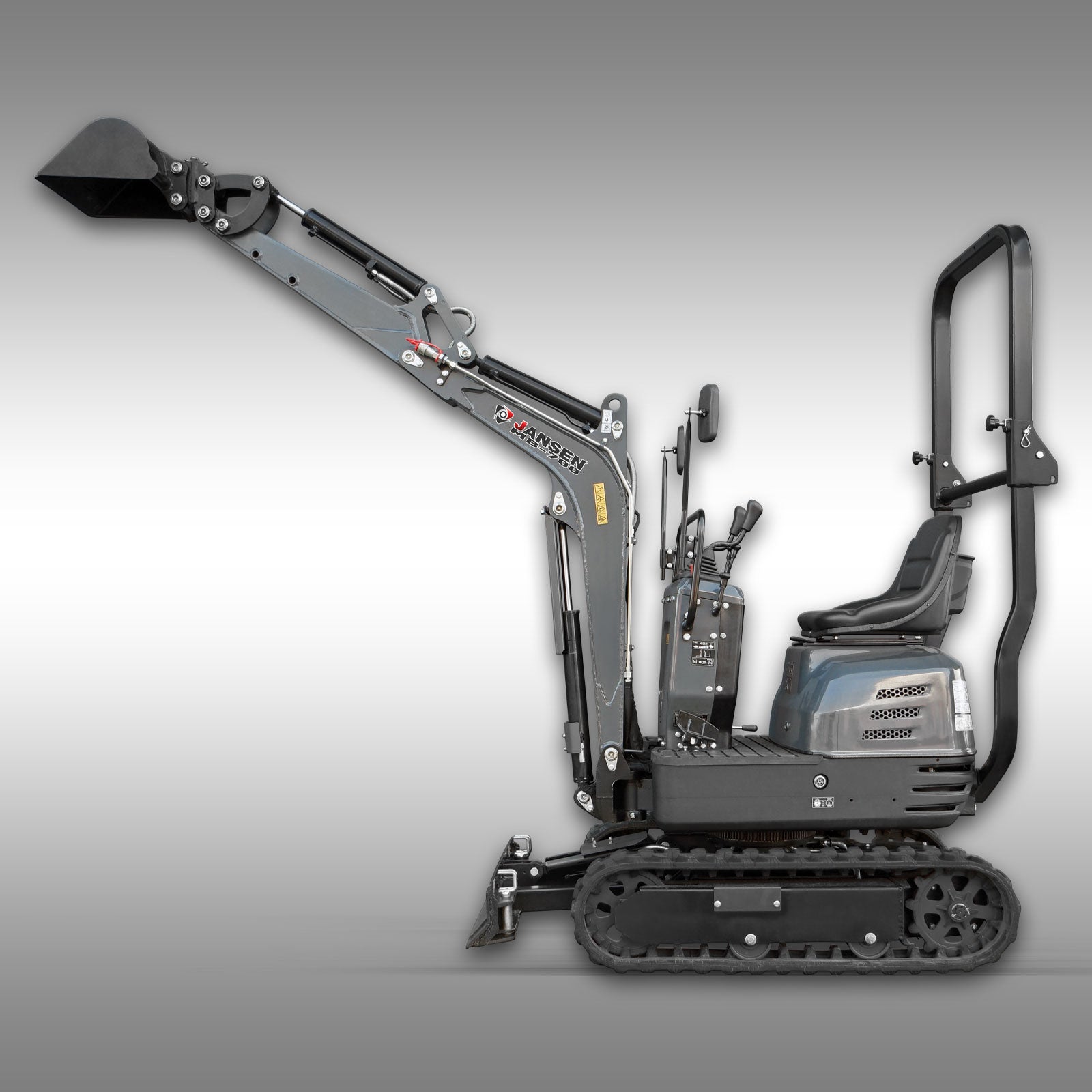 JANSEN® MB-700 Minibagger, 8,5 PS Benzin, Komplett-Set, Verstellfahrwerk